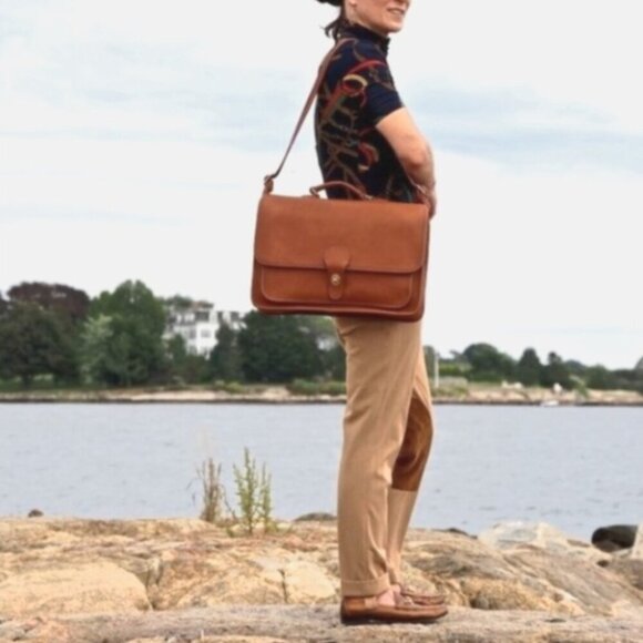 Vintage Coach Metropolitan 5180 Leather Briefcase Messenger Bag British Tan - Picture 1 of 16